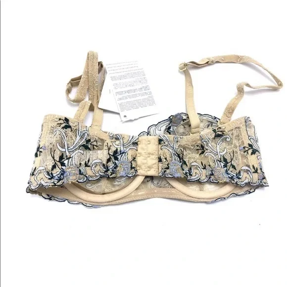 La Perla Altea Wired Lace Bralette 36C Nude NWT Embroidered Lingerie